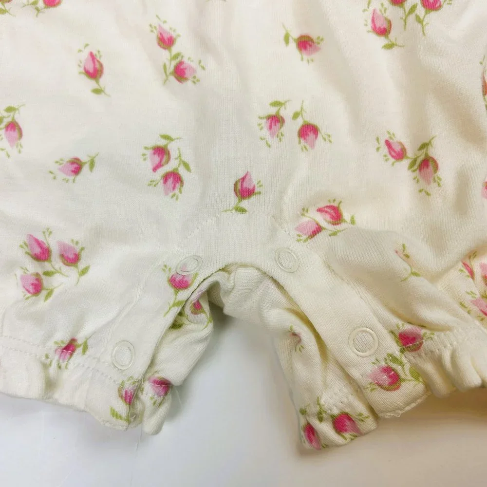 NWT Gymboree Baby Girl Smocked Rosebud Romper Size 6-9 Months